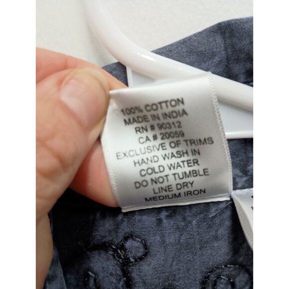 Parsley & Sage BOHO Top Womens Small Blue Chambray Embroidered Wearable Art - Picture 6 of 11